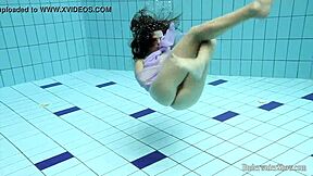 I Love Aneta's Big Tits In Purple Dress By Pool