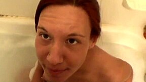 Amateur girlfriend Misty gives close-up blowjob.