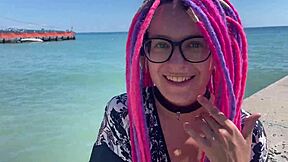 filming wild vacation with intense teen 18+ spanking outdoors