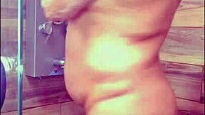 Hot latina flashes and orgasms in shower!