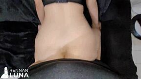 Homemade narrative of a beautiful petite woman in a pov scene.