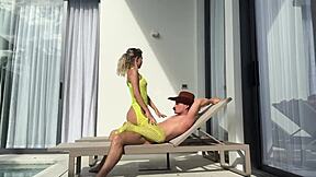 Skinny Asian Slut Rides Bodybuilder's Cock With Natural Tits