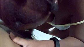 dirty sexy ebony slut sucking big cock sloppy hardcore oral sex - cumload all over me