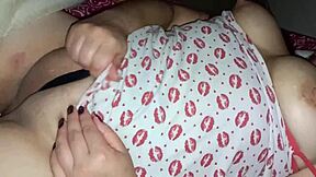 my stepbro's wife is so slutty. when alone, she lets guys grope her big tits and pussy thru see thru clothes!