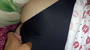 my stepbro's wife is so slutty. when alone, she lets guys grope her big tits and pussy thru see thru clothes!
