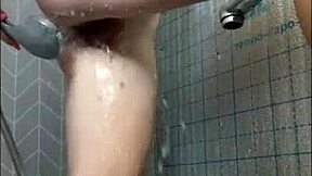 Sexy Teen 18+ Shaves Her Pussy In The Shower, Close Up View.