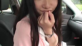 Holy crap! Japanese teen 18+ gets wild on car action!