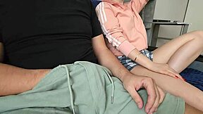 Stepdad Jerks Off Beside His Best Friend's Young 18+ Daughter