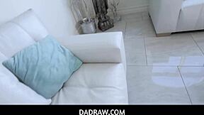 Petite gymnast Liz Jordan climaxes hard on stepdad's huge cock