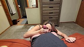 Damn! Stepmom lures stepson with lotion on pregnant belly