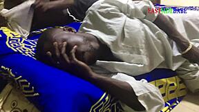 Threesome on family bed with husband and brother