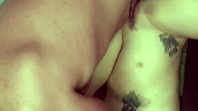 hotwife feels cum on big tits.