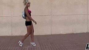 Blonde Pornstar's Rough Doggystyle and Spooning on Ibiza Road with Cum in Mouth Finish  