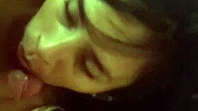 In robe, he enters mouth, I give blowjob, ride hard, oops came inside