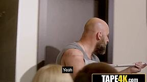 old soldier takes control over son's hot young 18+ blonde girlfriend in wild domination  