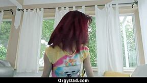 Stepdad with huge dick slams into teen Lola Fae’s tight pussy hard