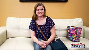 Yo, busty coed Lauren sucks cock before getting banged hard and jizzed on