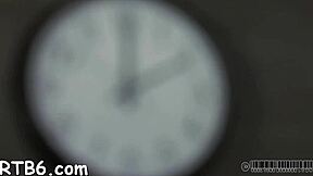 Four Beauties Tease Petite In Cage With Sucking