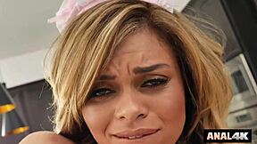 naughty maid gets her butthole filled with toys and cum