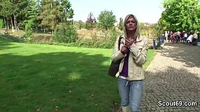 two boys try to seduce a stranger girl in the park for some money, but she resists