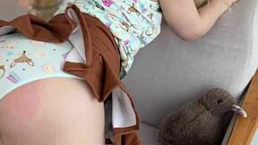 feeling the thrill, babe monroe spanks her petite body and plays with feet in cute costume