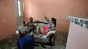 unfaithful husband ends up fucking his sister-in-law's big ass in the living room while his wife is not home