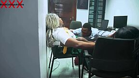 Students taught their head teacher how to fuck two pussies in a hardcore 3some