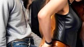 Out of friendzone saga continues with AI-illustrated leather bukkake dream in public