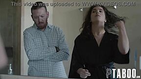 Petite teen smiles for camera while getting blowjob from Johnny Goodluck, POV