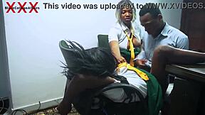 Students taught their head teacher how to fuck two pussies in a hardcore 3some