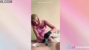 Russian Blonde Handles Cock Like a Pro. She Made Him Cum Hard in Dirty California Nurse Play!