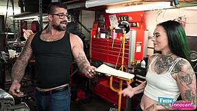 Fresh Innocent Teen Babe Fucked Hard By Mechanic With Monster Cock