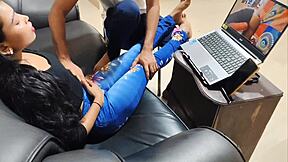 Neha invited her husband's friend over after the movie and sucked his dick so good 😍