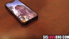 The step sister is paying her step brother for a ride with blowjob and riding.