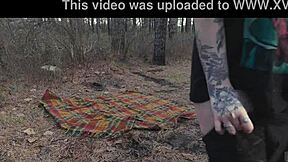 Submissive Cutie Eats Ass And Piss At Roadside Picnic Before Rough Face Fucking