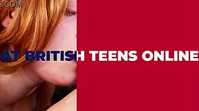 Beautiful British Redhead Teen Flashes and Gives Handjob in Lingerie.