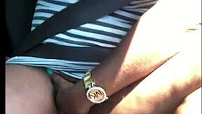 In this homemade scene, a young ebony girl with big tits does a striptease before some hardcore car sex