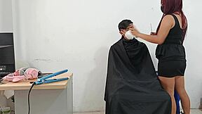 hairdresser enjoys banging clients in playful roleplay