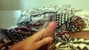 Skinny Brazilian Moreno Masturbates His Monster Cock in Bedroom.