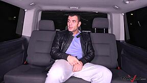 Wild Russian teen gets cum on ass before van exit