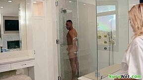 Busty Blonde Masseuse Prepares Client For Intense Nuru Massage