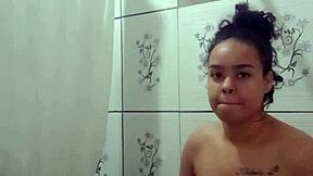 Taking a shower and fingering my tight pussy, but is it enough?