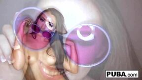 Sexy brunette pornstar Lola Foxx gropes her small tits and touches her pussy in this nude solo compilation