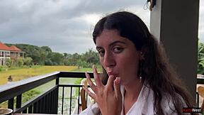 just ate pizza with cum dripping on my face at a public cafe!