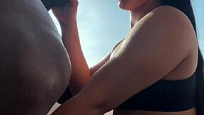 Cute girl tries cock for the first time with amateur couple 😍