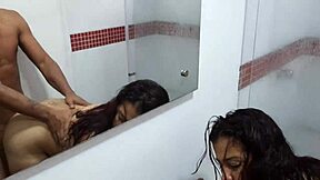 Petite Colombian With Big Tits Fucking In The Shower