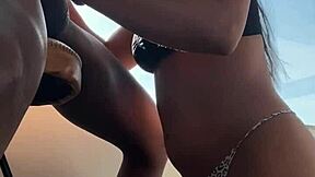 Cute girl tries cock for the first time with amateur couple 😍