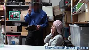 yo, shoplifter teen gets a messy facial!