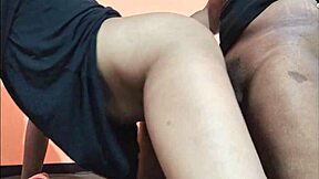 sharing a bed with my stepbrother leads to doggystyle with hairy beaver close up