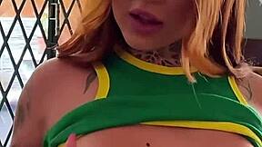 does this petite latina deepthroat your cock sloppy after casting?